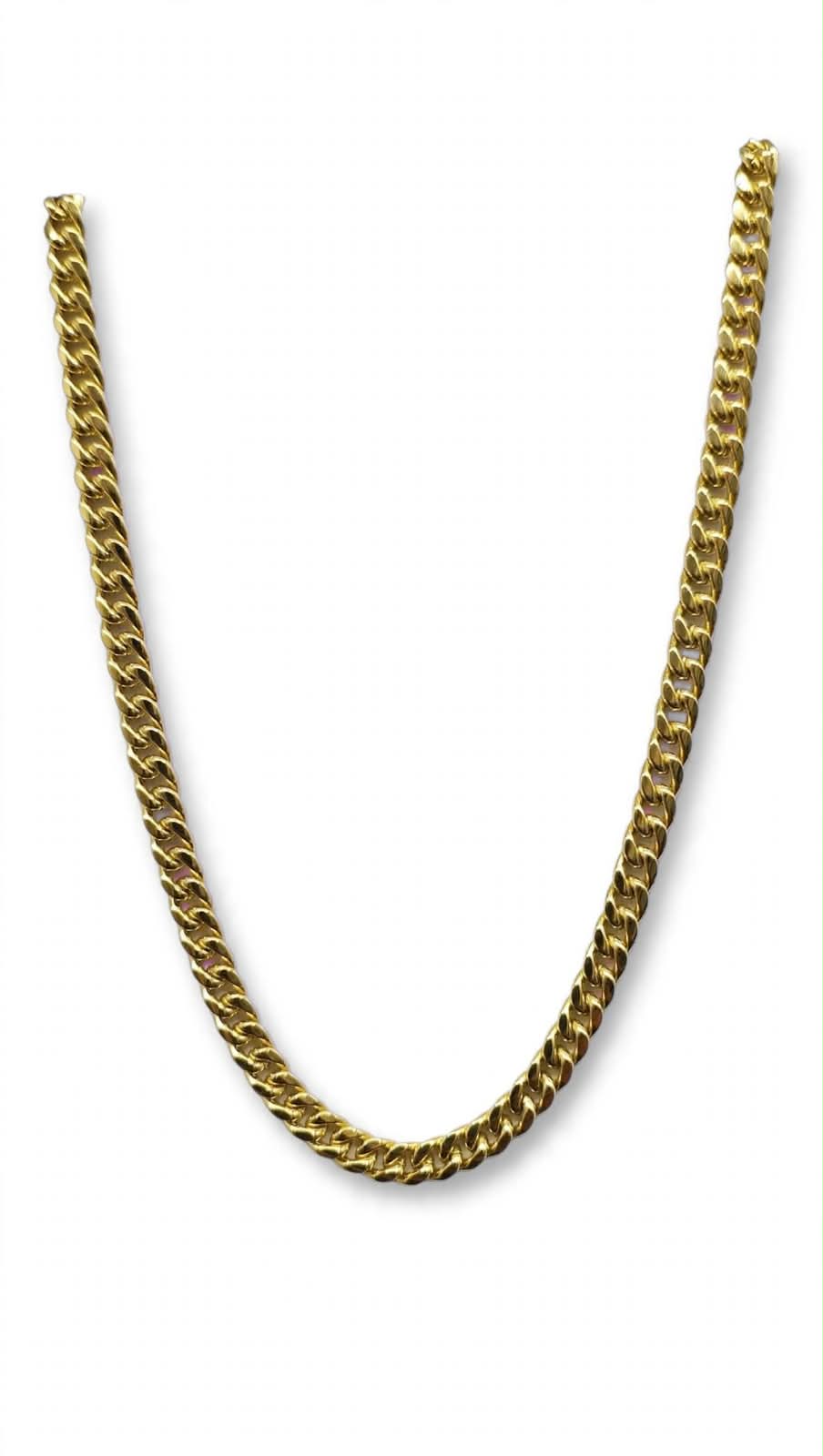 Cadena Barbada Amarilla Hueca 14k