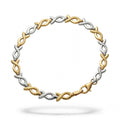 Pulsera Dama Combinada Oro Blanco y Amarillo 14k