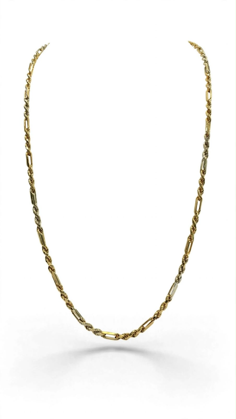 Cadena Figaro Rope florentino oro 14k