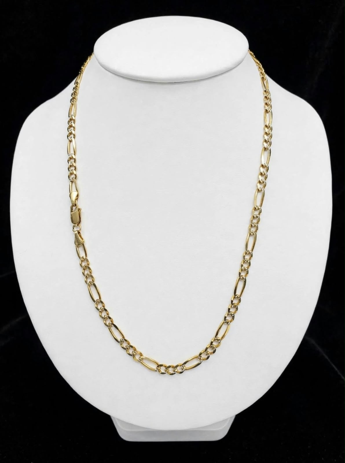 Cadena Eslabones Diamantado Pave 3x1 Oro 14k