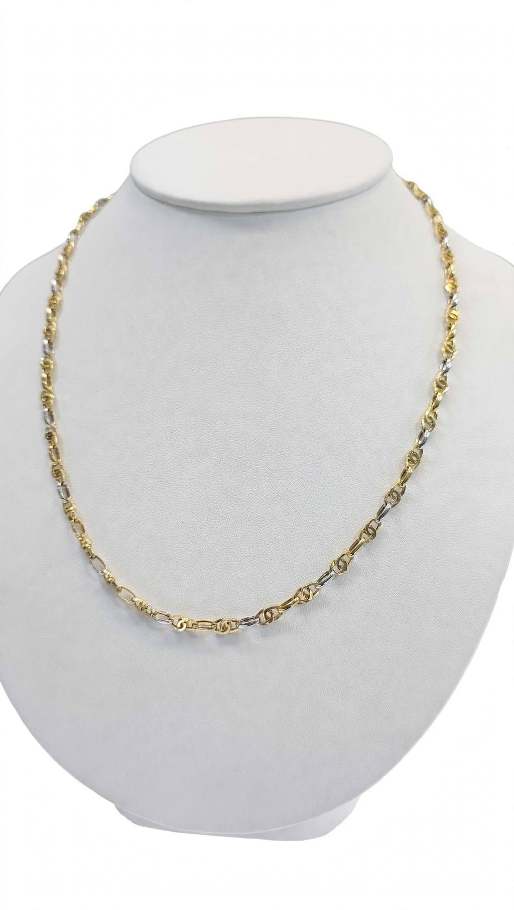 Cadena Especial Oro Amarillo y Blanco 14k