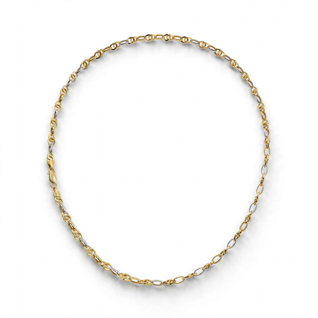 Cadena Especial Oro Amarillo y Blanco 14k