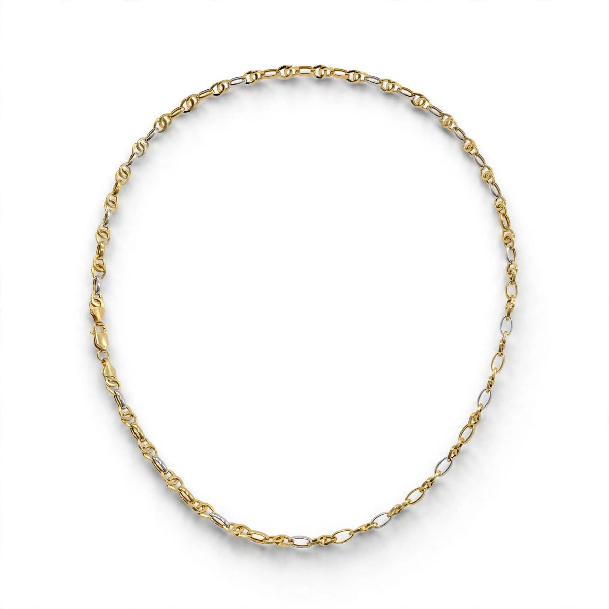 Cadena Especial Oro Amarillo y Blanco 14k