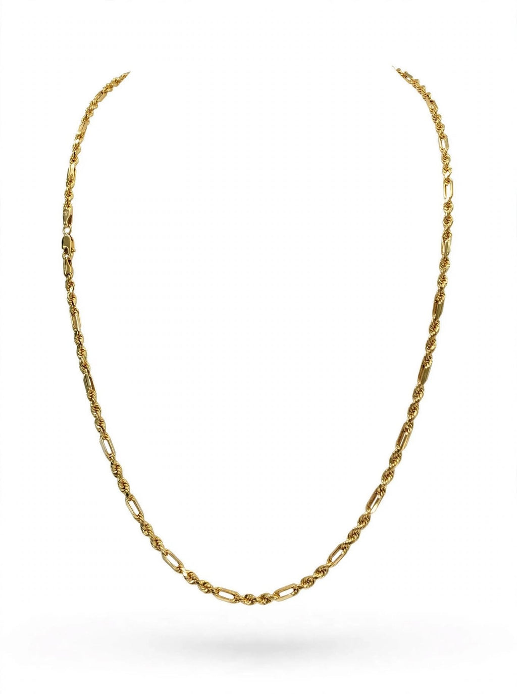 Cadena Figaro Rose Amarilla 14k