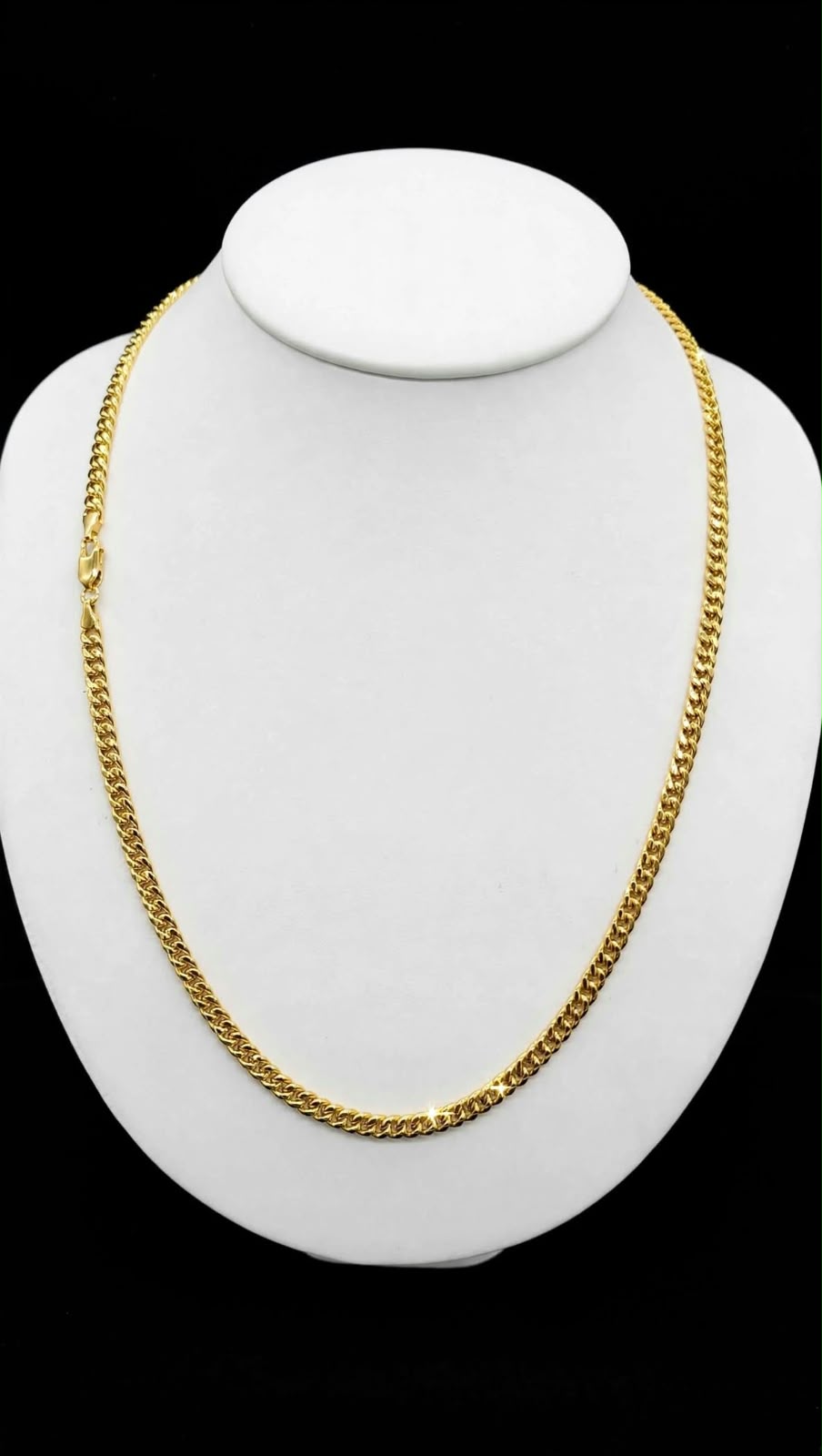 Cadena Barbada Amarilla Hueca 14k