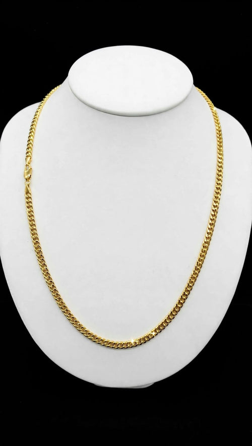 Cadena Barbada Amarilla Hueca 14k