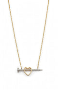 Gargantilla Clavo con Corazón 14k