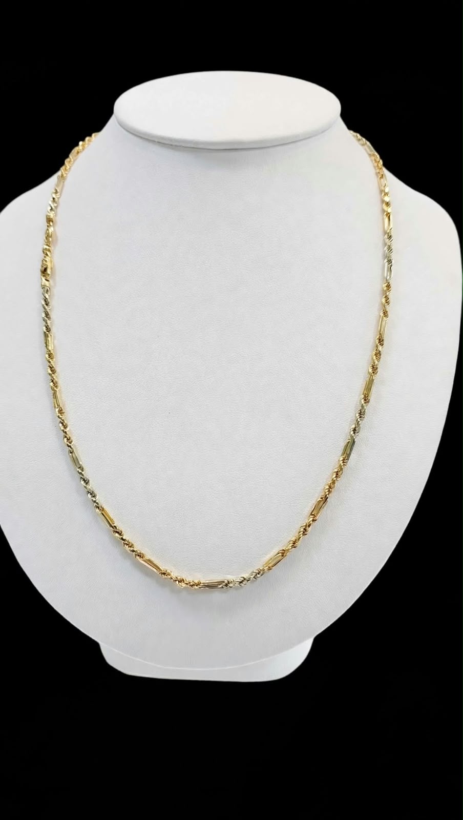 Cadena Figaro Rope florentino oro 14k